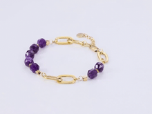 画像をギャラリービューアに読み込む, BSS857 STAINLESS STEEL BRACELET WITH NATURAL STONE AAB CO..