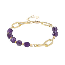 画像をギャラリービューアに読み込む, BSS857 STAINLESS STEEL BRACELET WITH NATURAL STONE AAB CO..