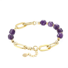 画像をギャラリービューアに読み込む, BSS857 STAINLESS STEEL BRACELET WITH NATURAL STONE AAB CO..