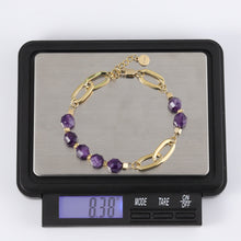 画像をギャラリービューアに読み込む, BSS857 STAINLESS STEEL BRACELET WITH NATURAL STONE AAB CO..