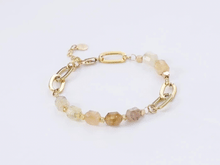 画像をギャラリービューアに読み込む, BSS857 STAINLESS STEEL BRACELET WITH NATURAL STONE AAB CO..