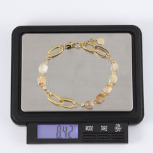 画像をギャラリービューアに読み込む, BSS857 STAINLESS STEEL BRACELET WITH NATURAL STONE AAB CO..