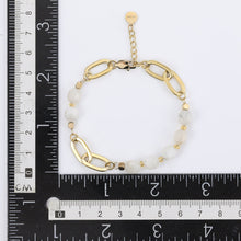 画像をギャラリービューアに読み込む, BSS857 STAINLESS STEEL BRACELET WITH NATURAL STONE AAB CO..
