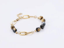 画像をギャラリービューアに読み込む, BSS857 STAINLESS STEEL BRACELET WITH NATURAL STONE AAB CO..