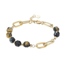 画像をギャラリービューアに読み込む, BSS857 STAINLESS STEEL BRACELET WITH NATURAL STONE AAB CO..