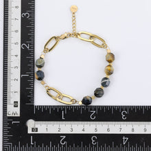 画像をギャラリービューアに読み込む, BSS857 STAINLESS STEEL BRACELET WITH NATURAL STONE AAB CO..