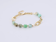 画像をギャラリービューアに読み込む, BSS857 STAINLESS STEEL BRACELET WITH NATURAL STONE AAB CO..