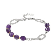 画像をギャラリービューアに読み込む, BSS857 STAINLESS STEEL BRACELET WITH NATURAL STONE AAB CO..