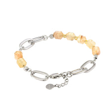画像をギャラリービューアに読み込む, BSS857 STAINLESS STEEL BRACELET WITH NATURAL STONE AAB CO..