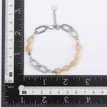 画像をギャラリービューアに読み込む, BSS857 STAINLESS STEEL BRACELET WITH NATURAL STONE AAB CO..