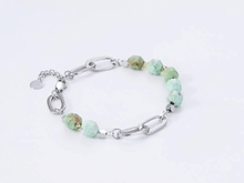 画像をギャラリービューアに読み込む, BSS857 STAINLESS STEEL BRACELET WITH NATURAL STONE AAB CO..