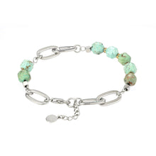 画像をギャラリービューアに読み込む, BSS857 STAINLESS STEEL BRACELET WITH NATURAL STONE AAB CO..