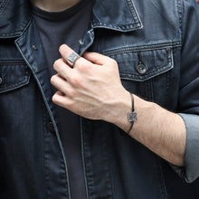 画像をギャラリービューアに読み込む, BSS870 STAINLESS STEEL BRACELET WITH LEATHER AAB CO..