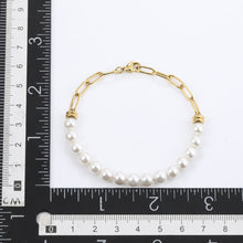 画像をギャラリービューアに読み込む, BSS880 STAINLESS STEEL BRACELET WITH SHELL PEARL AAB CO..