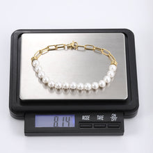 画像をギャラリービューアに読み込む, BSS880 STAINLESS STEEL BRACELET WITH SHELL PEARL AAB CO..