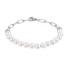画像をギャラリービューアに読み込む, BSS880 STAINLESS STEEL BRACELET WITH SHELL PEARL AAB CO..