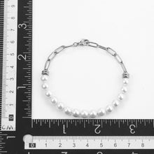 画像をギャラリービューアに読み込む, BSS880 STAINLESS STEEL BRACELET WITH SHELL PEARL AAB CO..