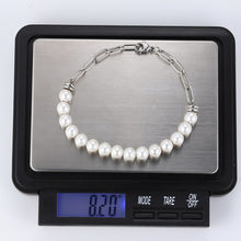 画像をギャラリービューアに読み込む, BSS880 STAINLESS STEEL BRACELET WITH SHELL PEARL AAB CO..