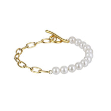 画像をギャラリービューアに読み込む, BSS881 STAINLESS STEEL BRACELET WITH SHELL PEARL AAB CO..