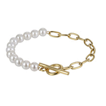 画像をギャラリービューアに読み込む, BSS881 STAINLESS STEEL BRACELET WITH SHELL PEARL AAB CO..