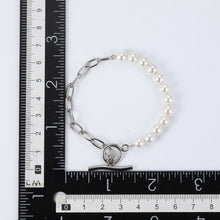 画像をギャラリービューアに読み込む, BSS881 STAINLESS STEEL BRACELET WITH SHELL PEARL AAB CO..