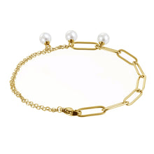 画像をギャラリービューアに読み込む, BSS882 STAINLESS STEEL BRACELET WITH PEARL AAB CO..