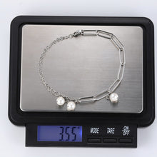 画像をギャラリービューアに読み込む, BSS882 STAINLESS STEEL BRACELET WITH PEARL AAB CO..