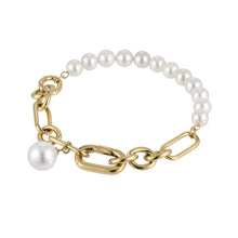 画像をギャラリービューアに読み込む, BSS884 STAINLESS STEEL BRACELET WITH SHELL PEARL AAB CO..