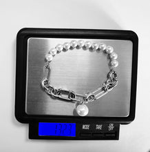 画像をギャラリービューアに読み込む, BSS884 STAINLESS STEEL BRACELET WITH SHELL PEARL AAB CO..