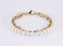 画像をギャラリービューアに読み込む, BSS905 STAINLESS STEEL BRACELET WITH SHELL PEARL AAB CO..
