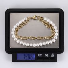 画像をギャラリービューアに読み込む, BSS905 STAINLESS STEEL BRACELET WITH SHELL PEARL AAB CO..