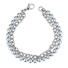 画像をギャラリービューアに読み込む, BSS905 STAINLESS STEEL BRACELET WITH SHELL PEARL AAB CO..