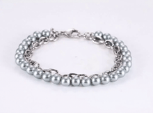 画像をギャラリービューアに読み込む, BSS905 STAINLESS STEEL BRACELET WITH SHELL PEARL AAB CO..