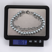 画像をギャラリービューアに読み込む, BSS905 STAINLESS STEEL BRACELET WITH SHELL PEARL AAB CO..