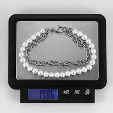 画像をギャラリービューアに読み込む, BSS905 STAINLESS STEEL BRACELET WITH SHELL PEARL AAB CO..