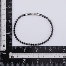 画像をギャラリービューアに読み込む, BSS932 STAINLESS STEEL TENNIS BRACELET WITH ROUND CZ AAB CO..