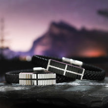 画像をギャラリービューアに読み込む, BSS936 STAINLESS STEEL LEATHER BRACELET AAB CO..