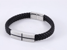 画像をギャラリービューアに読み込む, BSS936 STAINLESS STEEL LEATHER BRACELET AAB CO..