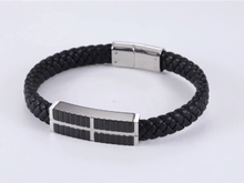画像をギャラリービューアに読み込む, BSS936 STAINLESS STEEL LEATHER BRACELET AAB CO..