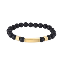画像をギャラリービューアに読み込む, BSS937 STAINLESS STEEL ELASTIC STRING BRACELET WITH NATURAL STONE AAB CO..