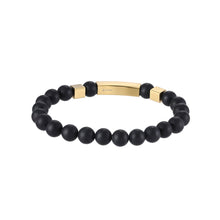画像をギャラリービューアに読み込む, BSS937 STAINLESS STEEL ELASTIC STRING BRACELET WITH NATURAL STONE AAB CO..