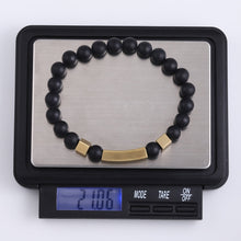 画像をギャラリービューアに読み込む, BSS937 STAINLESS STEEL ELASTIC STRING BRACELET WITH NATURAL STONE AAB CO..