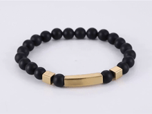画像をギャラリービューアに読み込む, BSS937 STAINLESS STEEL ELASTIC STRING BRACELET WITH NATURAL STONE AAB CO..