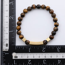 画像をギャラリービューアに読み込む, BSS937 STAINLESS STEEL ELASTIC STRING BRACELET WITH NATURAL STONE AAB CO..