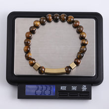 画像をギャラリービューアに読み込む, BSS937 STAINLESS STEEL ELASTIC STRING BRACELET WITH NATURAL STONE AAB CO..