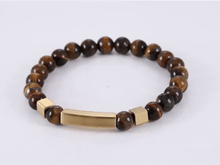 画像をギャラリービューアに読み込む, BSS937 STAINLESS STEEL ELASTIC STRING BRACELET WITH NATURAL STONE AAB CO..