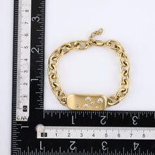 画像をギャラリービューアに読み込む, BSS957 STAINLESS STEEL BRACELET WITH CZ AAB CO..