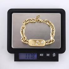 画像をギャラリービューアに読み込む, BSS957 STAINLESS STEEL BRACELET WITH CZ AAB CO..