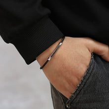 画像をギャラリービューアに読み込む, BSS981 STAINLESS STEEL CABLE BRACELET WITH BLACK CZ AAB CO..