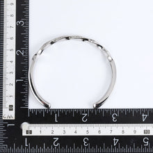 画像をギャラリービューアに読み込む, BSSG186 STAINLESS STEEL BANGLE WITH CASTING STONE EFFECT AAB CO..
